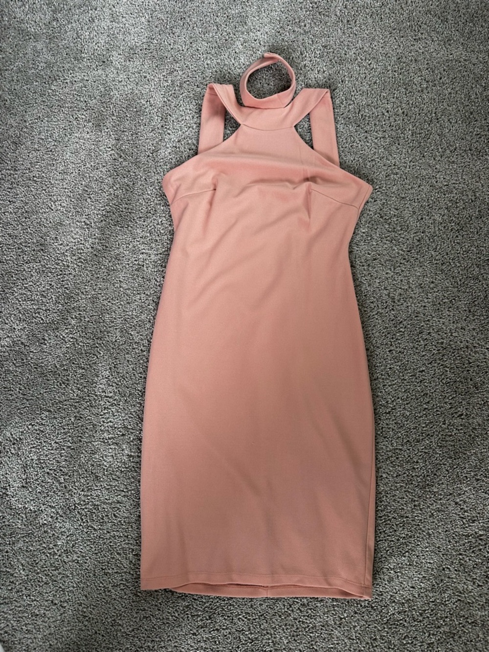 Halter Bodycon Dress in Blush Pink